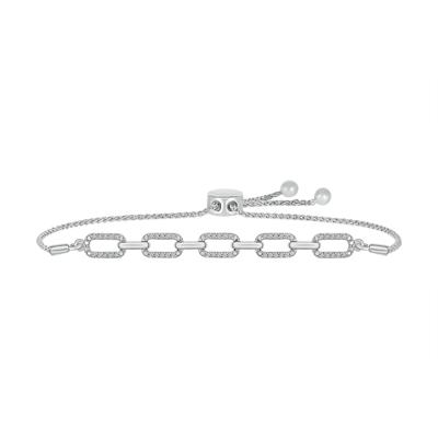 Diamond Link Bolo Bracelet in Sterling Silver (1/4 ct. tw.)