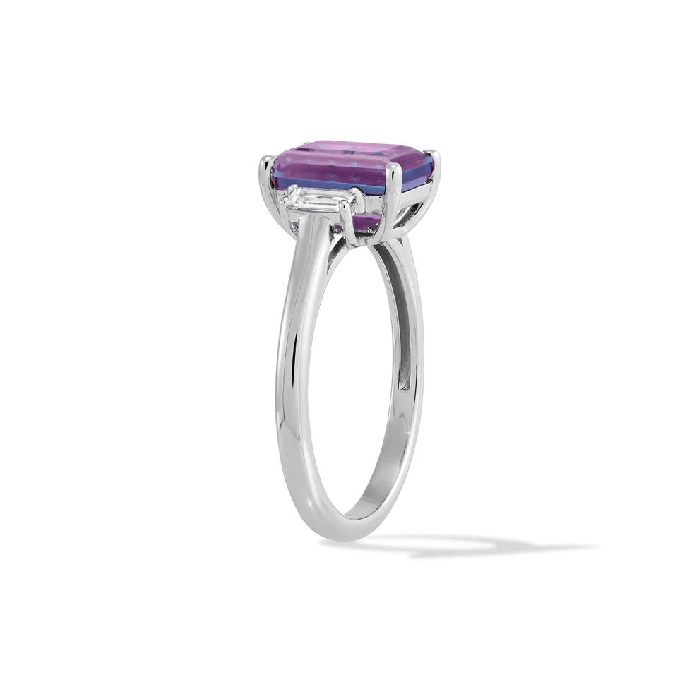 Lab-Created White Sapphire &amp; Lab-Created Alexandrite Ring in Sterling Silver – Image 4 of 4