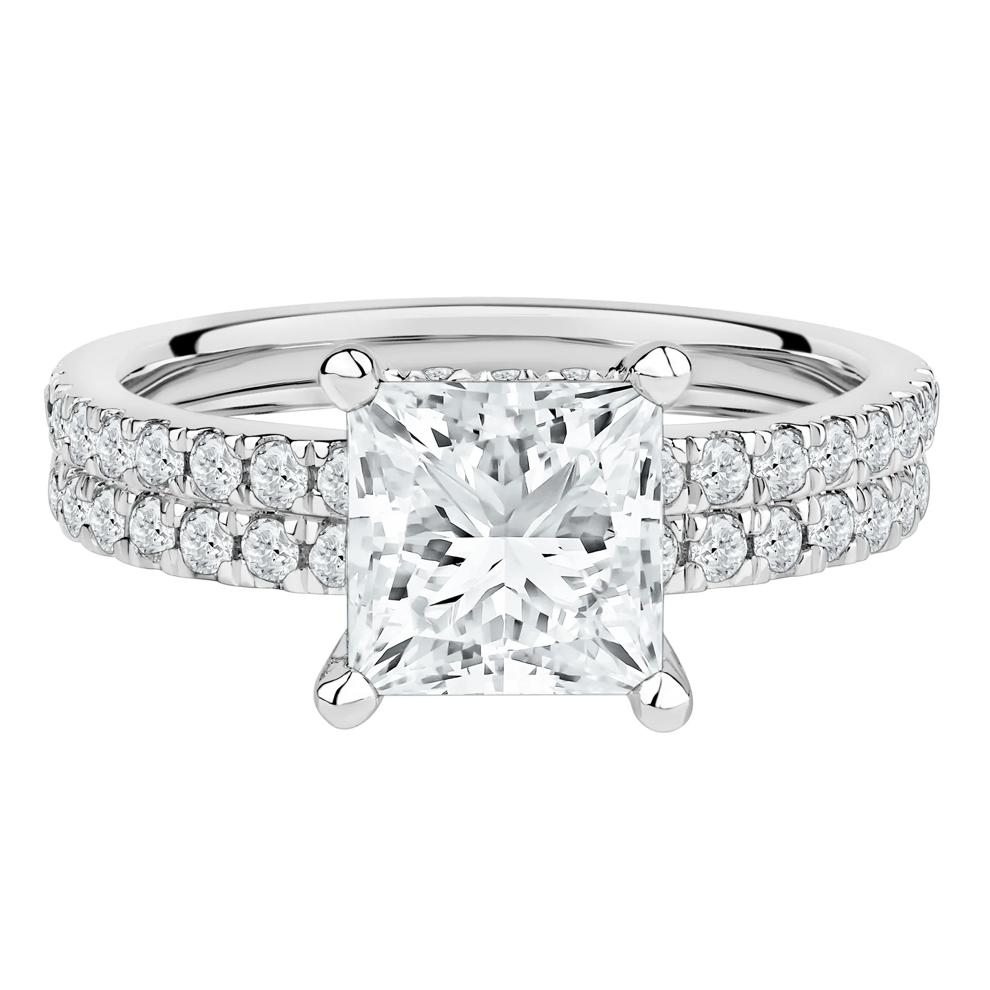Charlote Lab Grown Diamond Princess-Cut Bridal Set in Platinum (2 3/4 ct. tw.) – Image 1 of 5