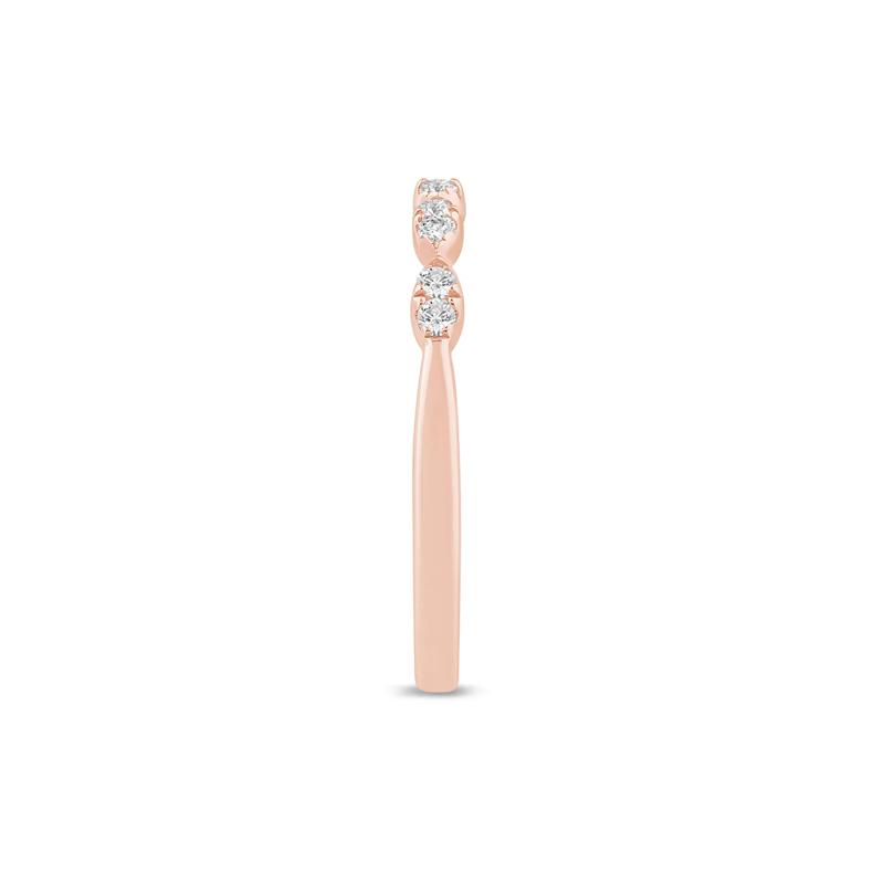 Diamond Faux-Marquise Anniversary Band in 10K Rose Gold (1/7 ct. tw.) – Image 3 of 3