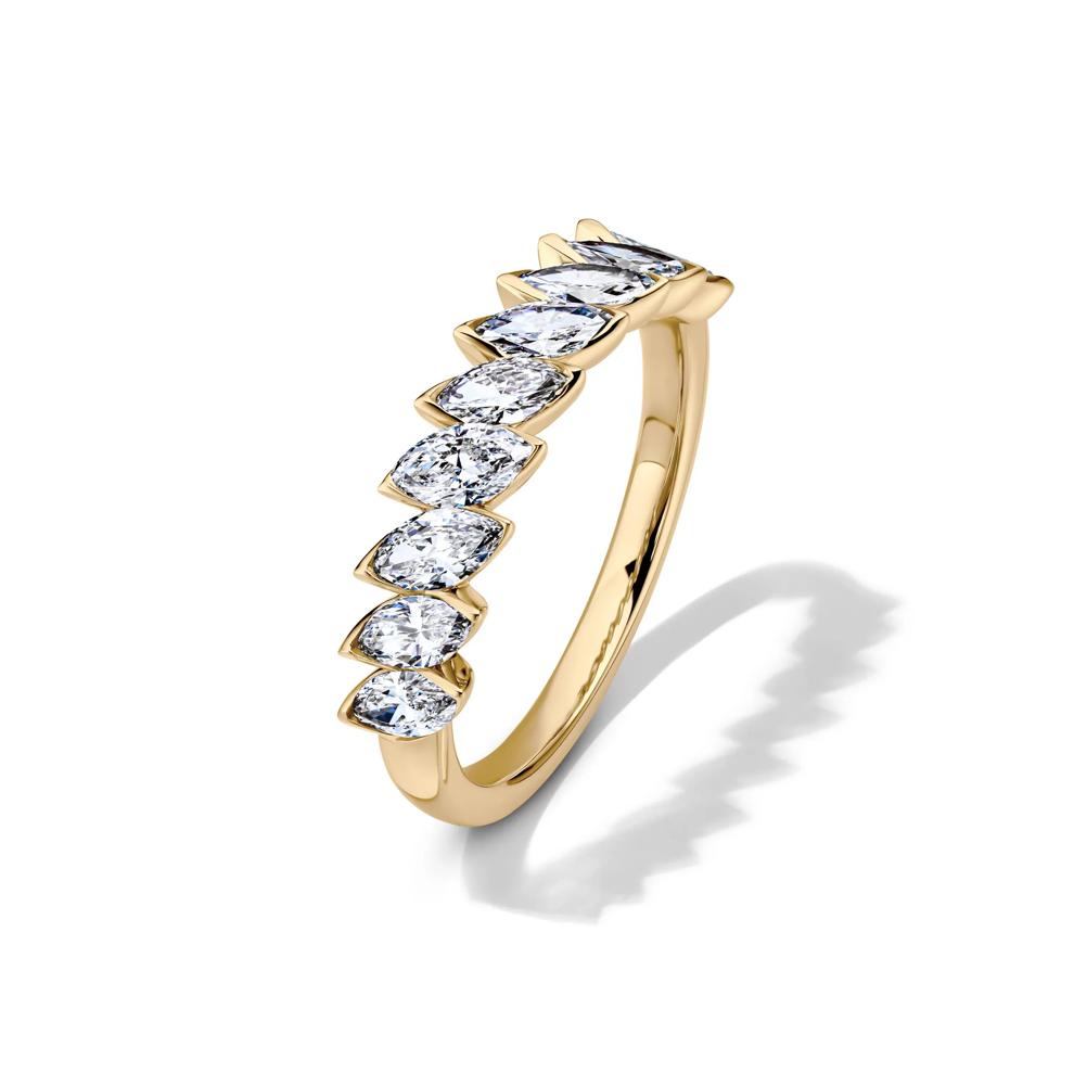 Lab Grown Diamond Marquise Slant Anniversary Band in 10K Yellow Gold (1 ct. tw.) – Image 4 of 4