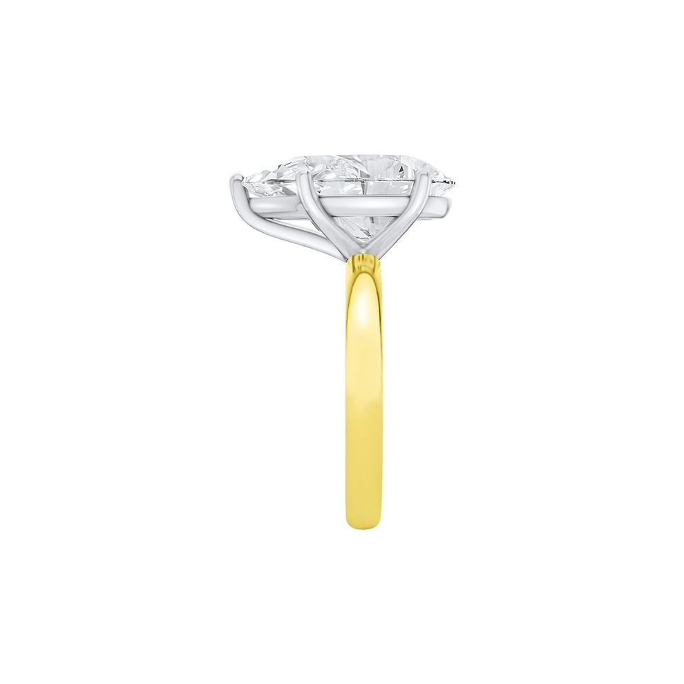 Lab Grown Diamond Pear-Shaped Solitaire Ring in 14K Yellow &amp; White Gold (6 ct.) – Image 3 of 4