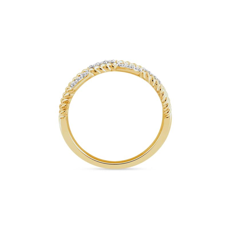 Diamond Multi-Row Twist Band in 14K Yellow Gold (1/10 ct. tw.) – Image 2 of 3