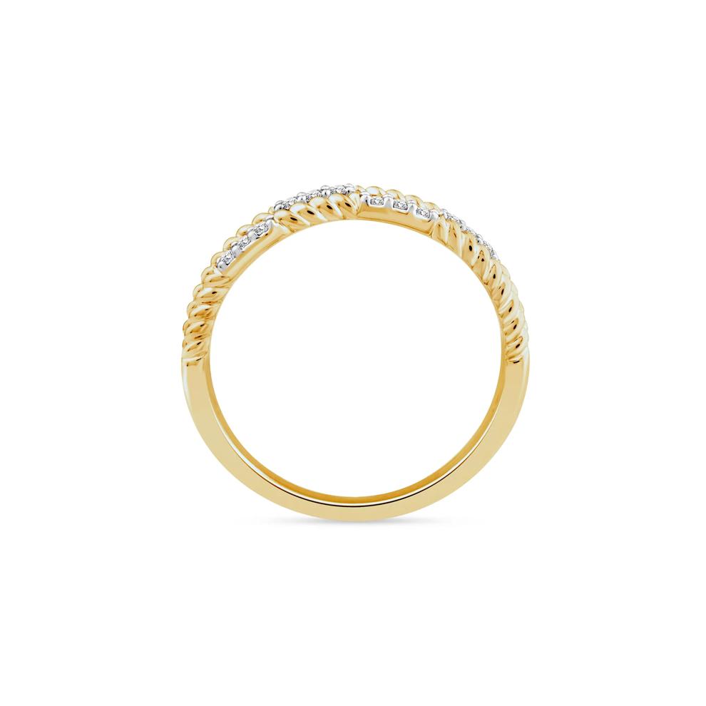 Diamond Multi-Row Twist Band in 14K Yellow Gold (1/10 ct. tw.) – Image 2 of 3