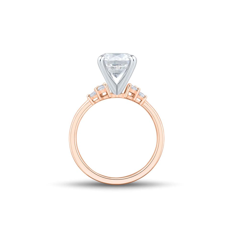 Lab Grown Diamond Semi-Mount Engagement Ring in 14K Rose &amp; White Gold (1/4 ct. tw.) (Setting Only) – Image 6 of 6