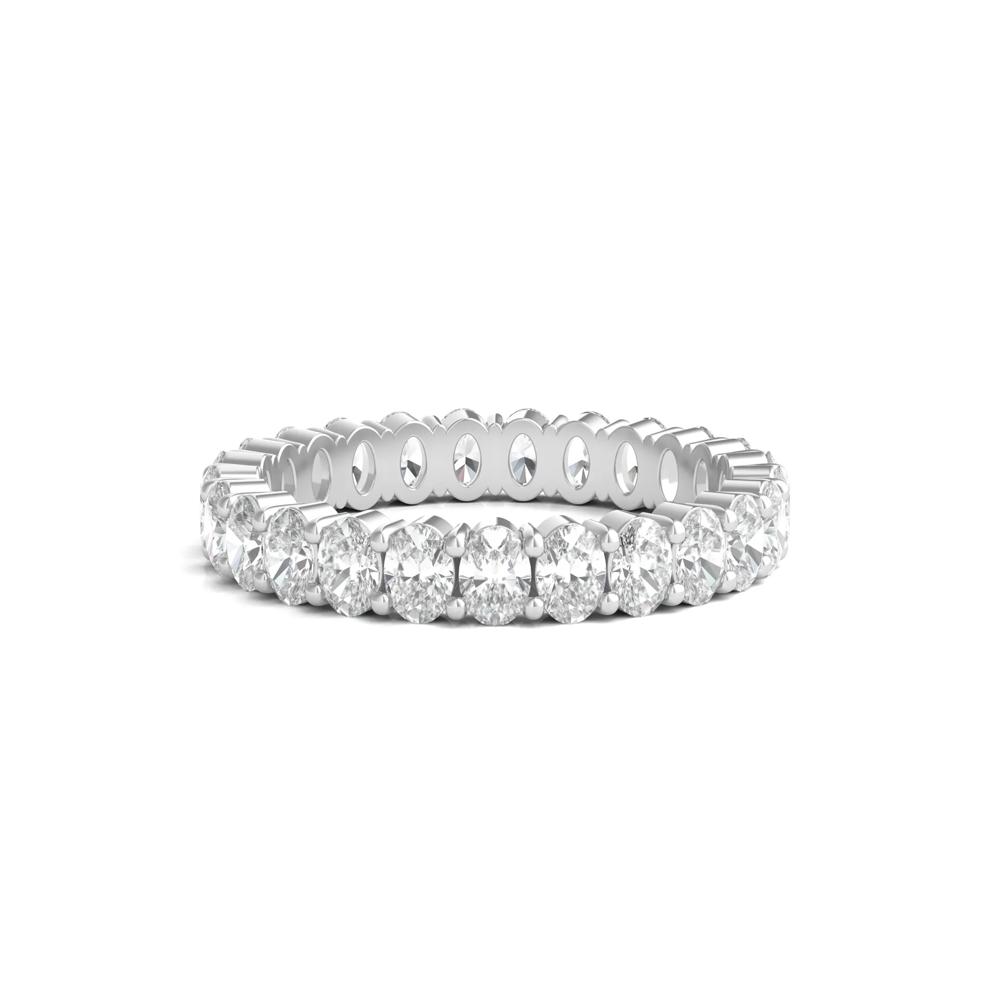 Lab Grown Oval Diamond Eternity Band in 14K White Gold (2 ct. tw.) – Image 1 of 3