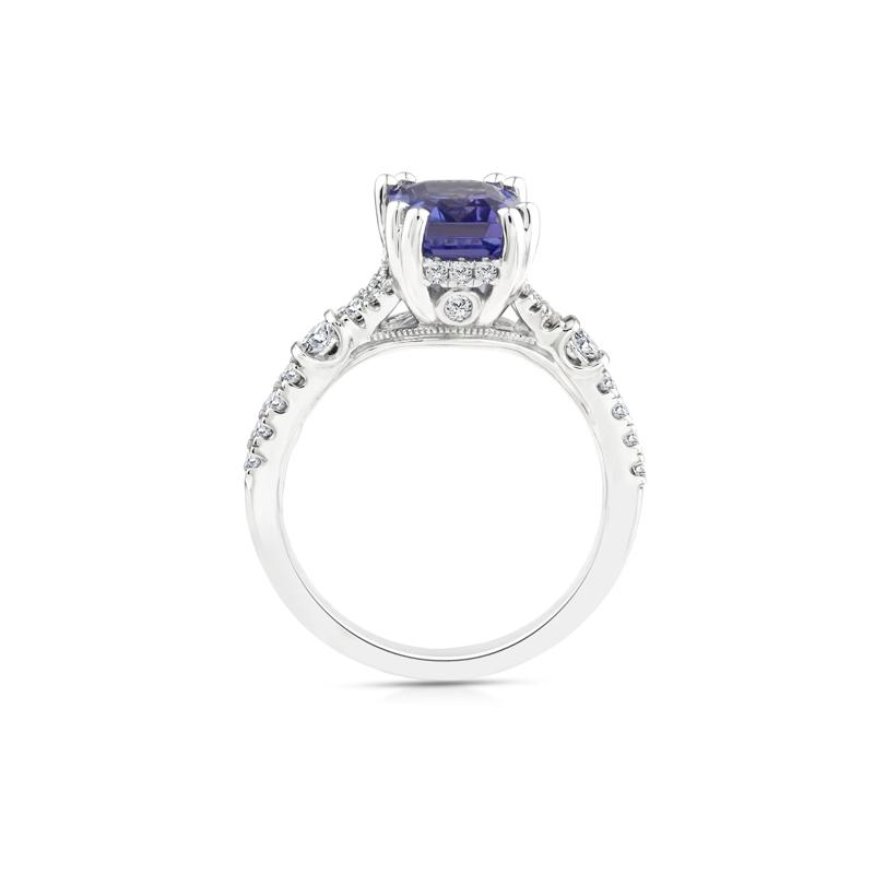 Tanzanite and Diamond Ring in 10K White Gold (3/8 ct. tw.) – Image 2 of 3