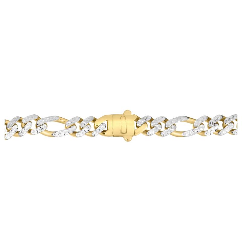 Diamond Cut Figaro Bracelet in 14K Yellow Gold, 8MM, 8.25&rdquo; – Image 2 of 2