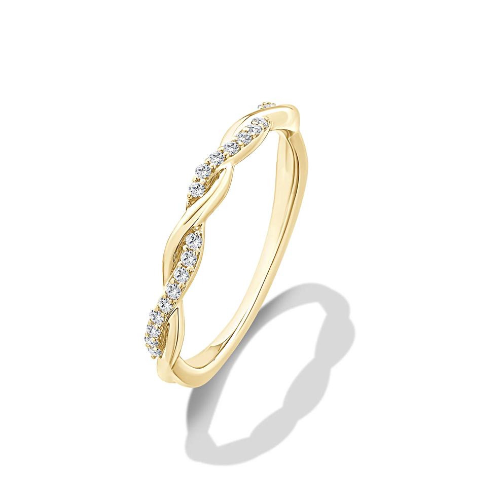 Diamond Twisted Anniversary Band in 10K Yellow Gold (1/10 ct. tw.) – Image 4 of 4