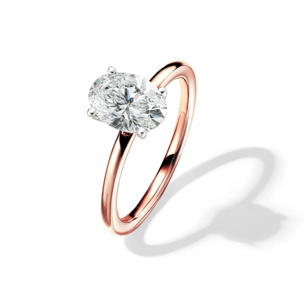Lab Grown Diamond Solitaire Oval Engagement Ring in 14K Rose Gold (1 1/2 ct.) – Image 4 of 4