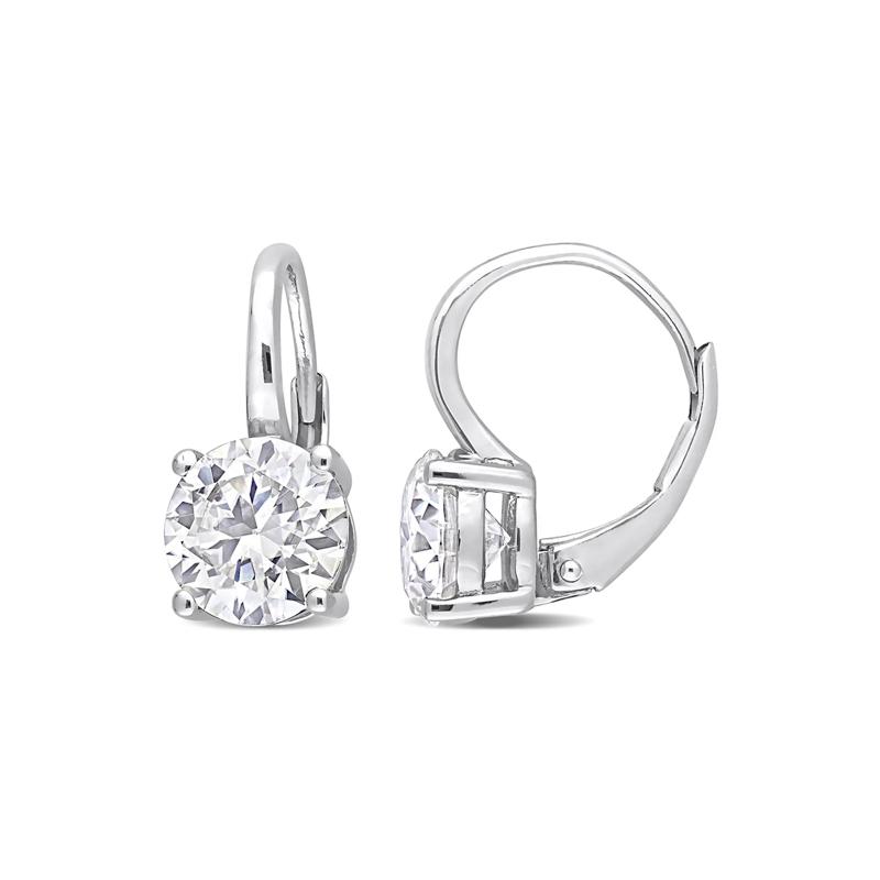 Moissanite Drop Earrings in Sterling Silver &#40;3 1/5 ct. dew&#41; – Image 1 of 3