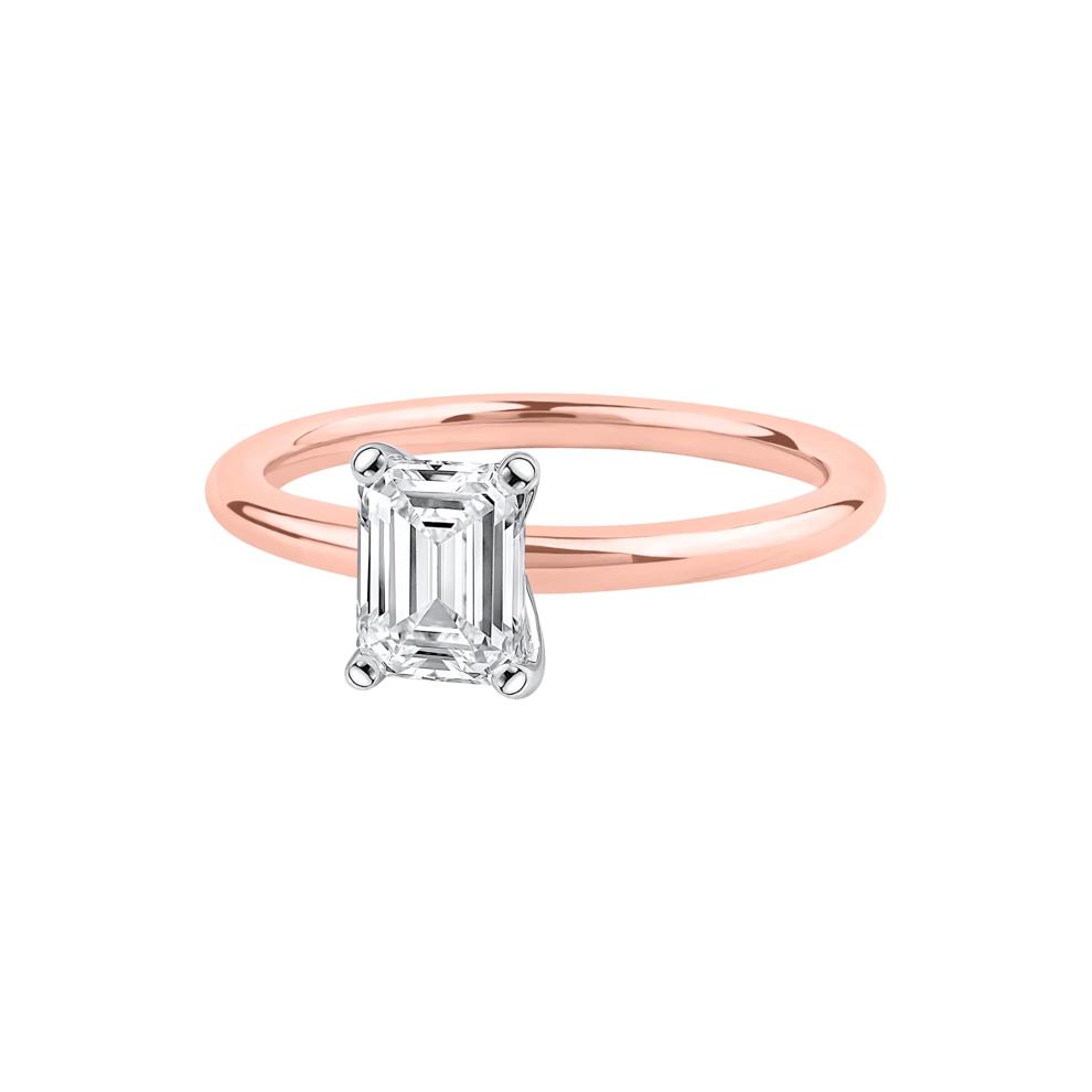 Lab Grown Diamond Emerald-Cut Solitaire Ring in 14K Rose Gold (1 ct.) – Image 4 of 5