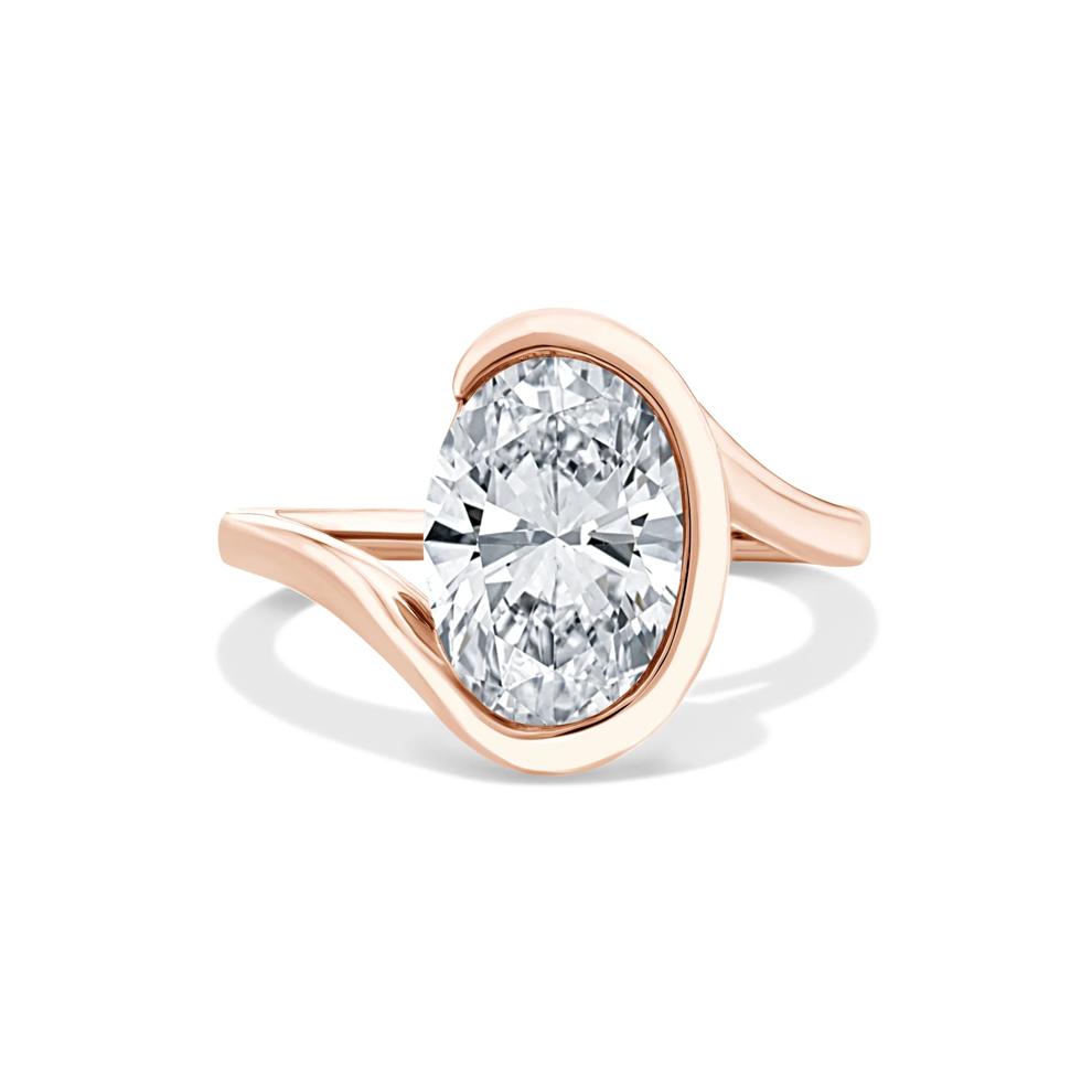 Lab Grown Diamond Oval Solitaire Engagement Ring in 14K Rose Gold (3 ct.) – Image 1 of 4