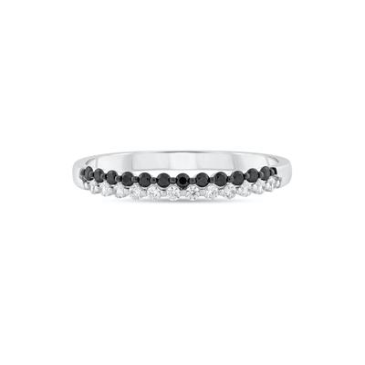 Black & White Diamond Stack Band in 10K White Gold (1/4 ct. tw.)
