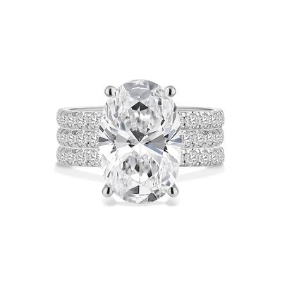 Lab Grown Diamond Oval Engagement Ring Set in 14K White Gold (7 5/8 ct. tw.)