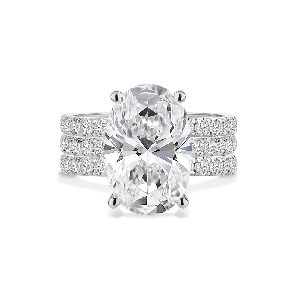 Lab Grown Diamond Oval Engagement Ring Set in 14K White Gold (7 5/8 ct. tw.) – Image 1 of 4