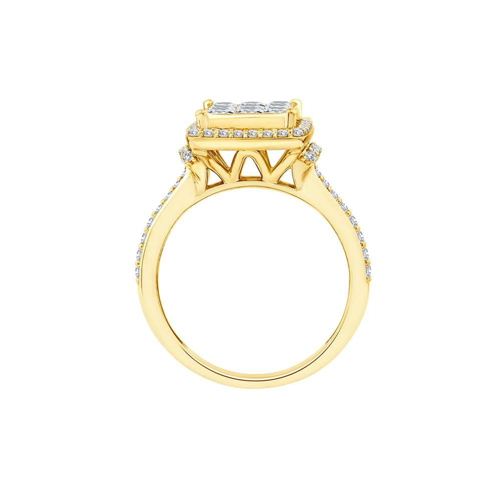 Diamond Composite Halo Engagement Ring in 10K Yellow Gold (1 1/4 ct. tw.) – Image 2 of 3