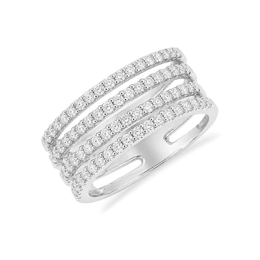 Diamond Four-Row Band in 10K White Gold (3/4 ct. tw.) – Image 4 of 4
