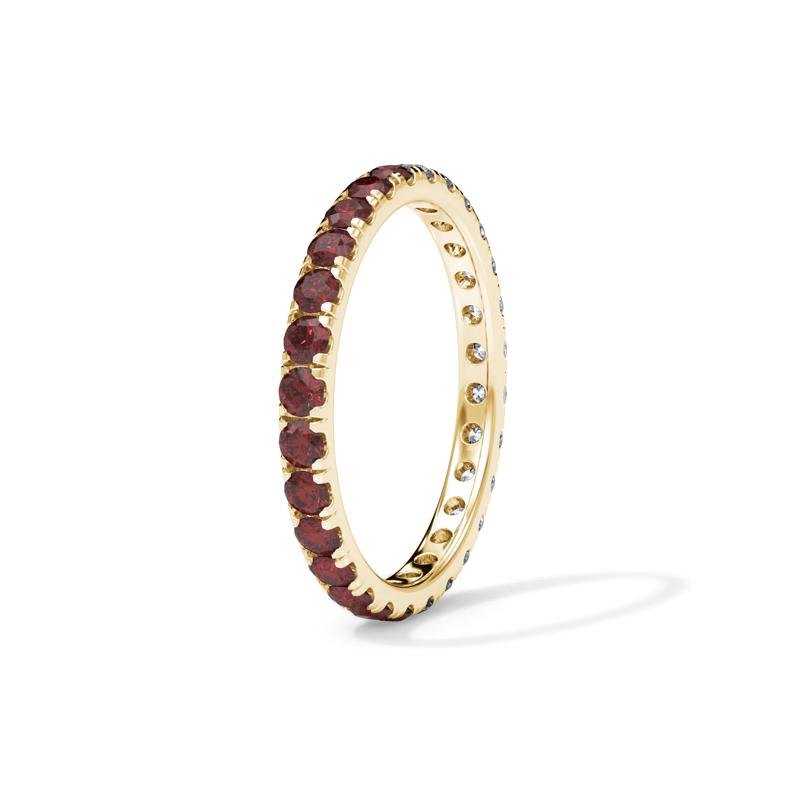 Lab Grown Diamond and Lab-Created Ruby Eternity Band in 14K Yellow Gold &#40;1/2 ct. tw.&#41; – Image 3 of 4