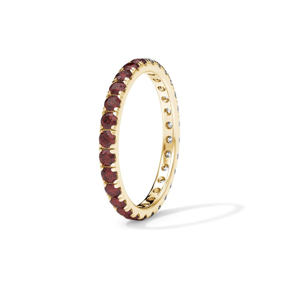 Lab Grown Diamond and Lab-Created Ruby Eternity Band in 14K Yellow Gold (1/2 ct. tw.) – Image 3 of 4