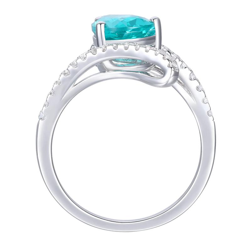 Lab-Created Tourmaline &amp; Lab-Created White Sapphire Ring, Earring and Necklace Set in Sterling Silver – Image 3 of 8