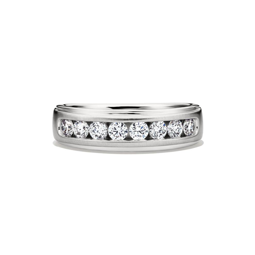 Men&rsquo;s Lab Grown Diamond Wedding Band with Channel Setting in 10K White Gold (1 ct. tw.) – Image 1 of 5