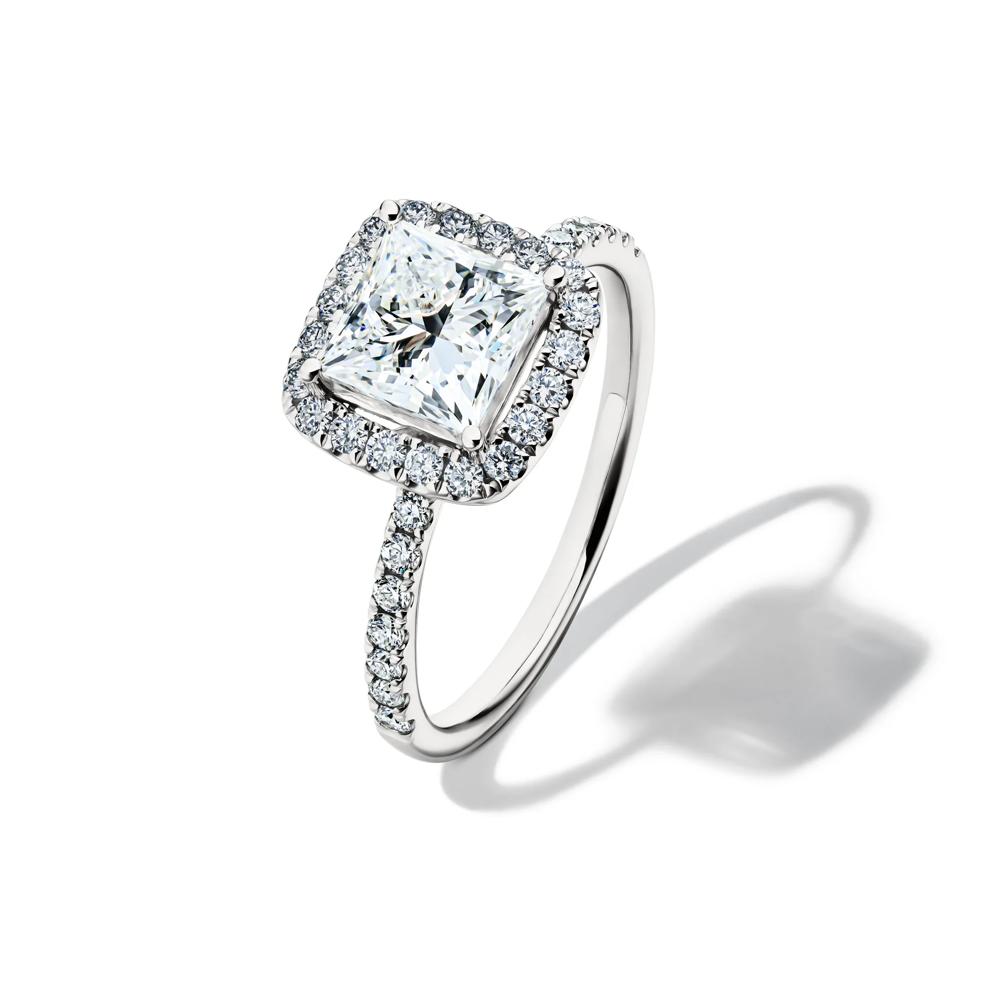 Lab Grown Diamond Princess-Cut Halo Engagement Ring in 14K White Gold (2 ct. tw.) – Image 4 of 4