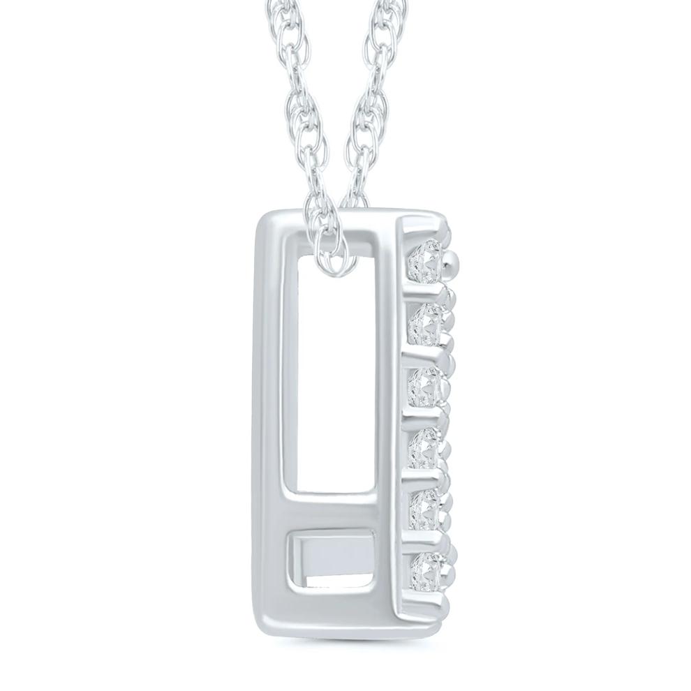 Diamond Accent Initial K Pendant in 10K White Gold – Image 2 of 3