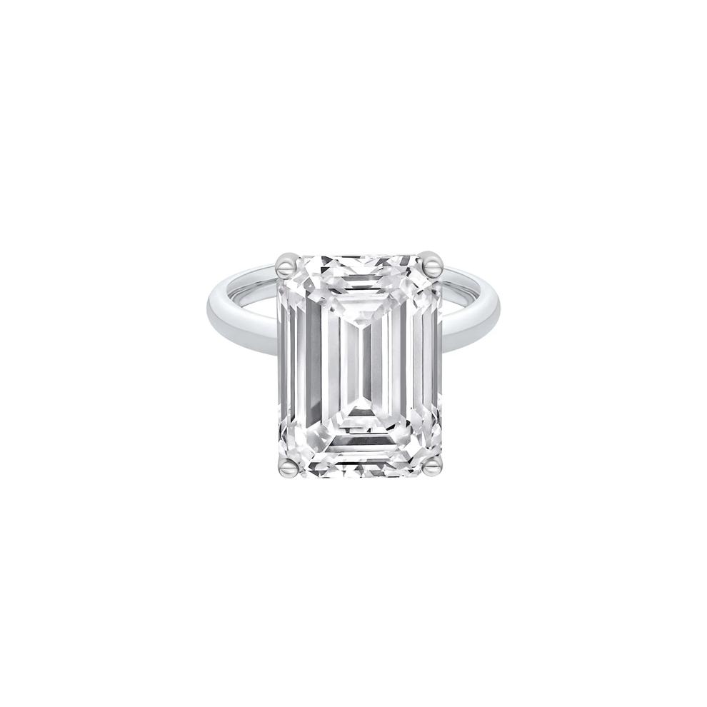 Lab Grown Diamond Emerald-Cut Solitaire Ring in 14K White Gold (10 ct.) – Image 1 of 4