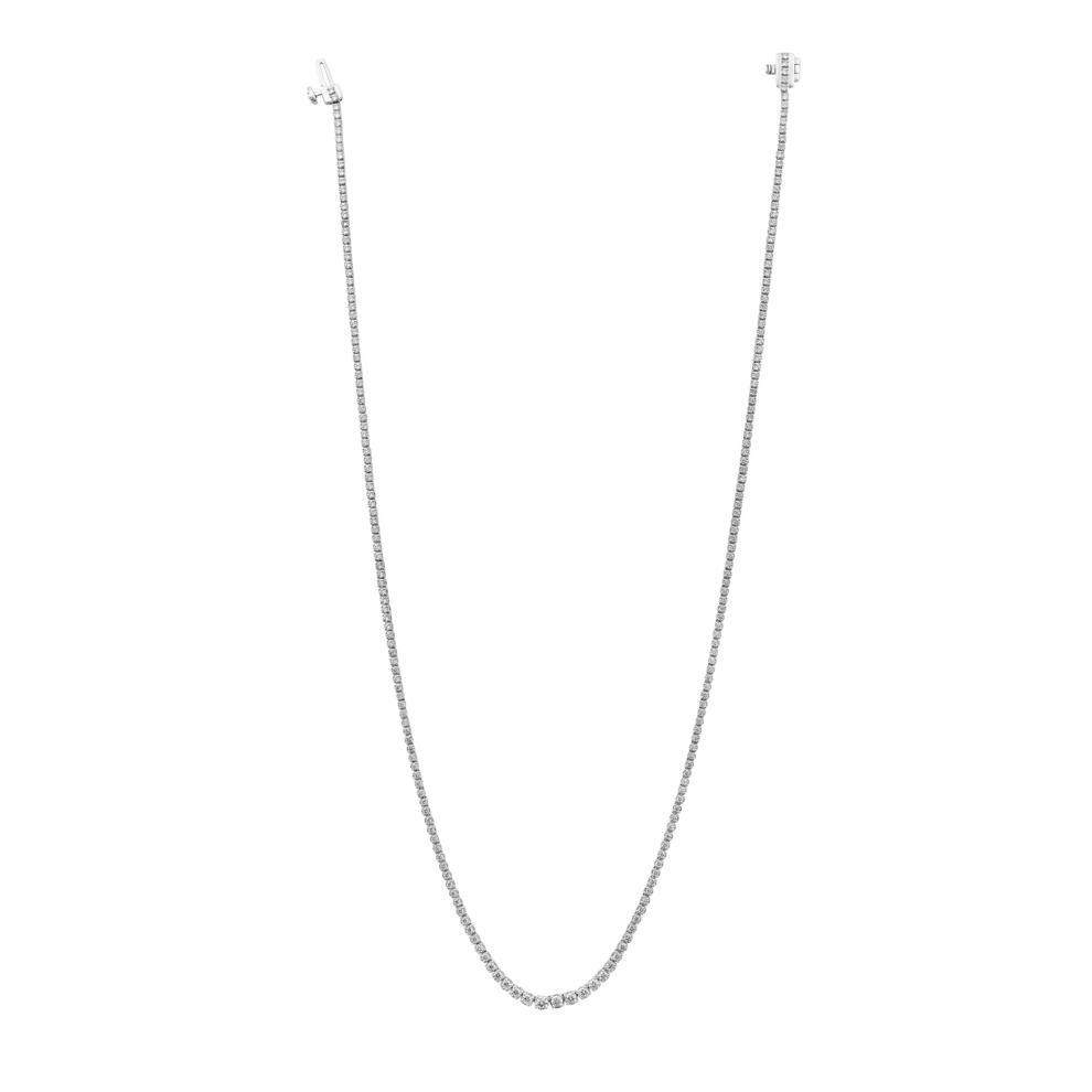 Lab Grown Diamond Tennis Necklace in 10K White Gold (3 ct. tw.) – Image 2 of 3