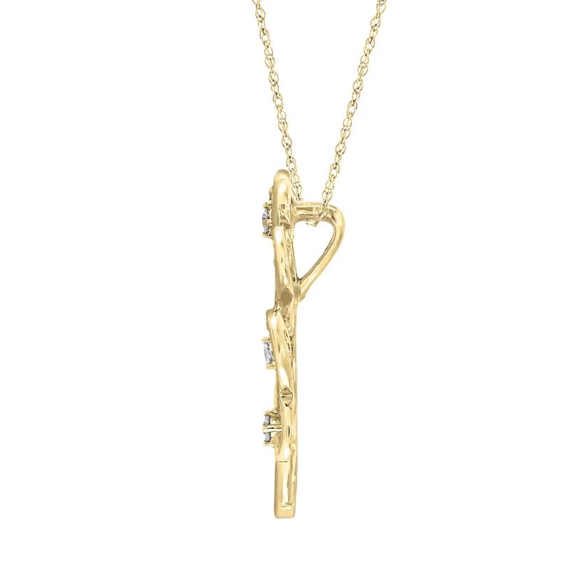 Tree of Life Pendant with Diamonds in 10K Yellow Gold &#40;1/10 ct. tw.&#41; – Image 2 of 3