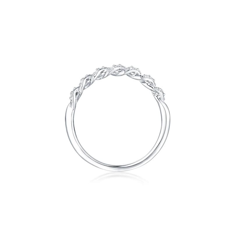 Lab Created White Sapphire Twist Ring in Sterling Silver – Image 2 of 4