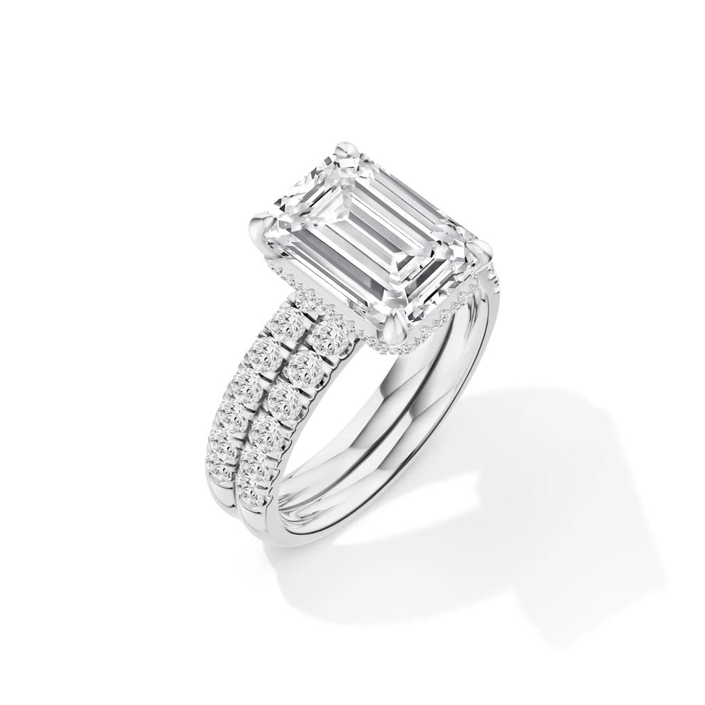 Lab Grown Diamond Emerald-Cut Bridal Set in 14K White Gold (5 ct. tw.) – Image 2 of 6