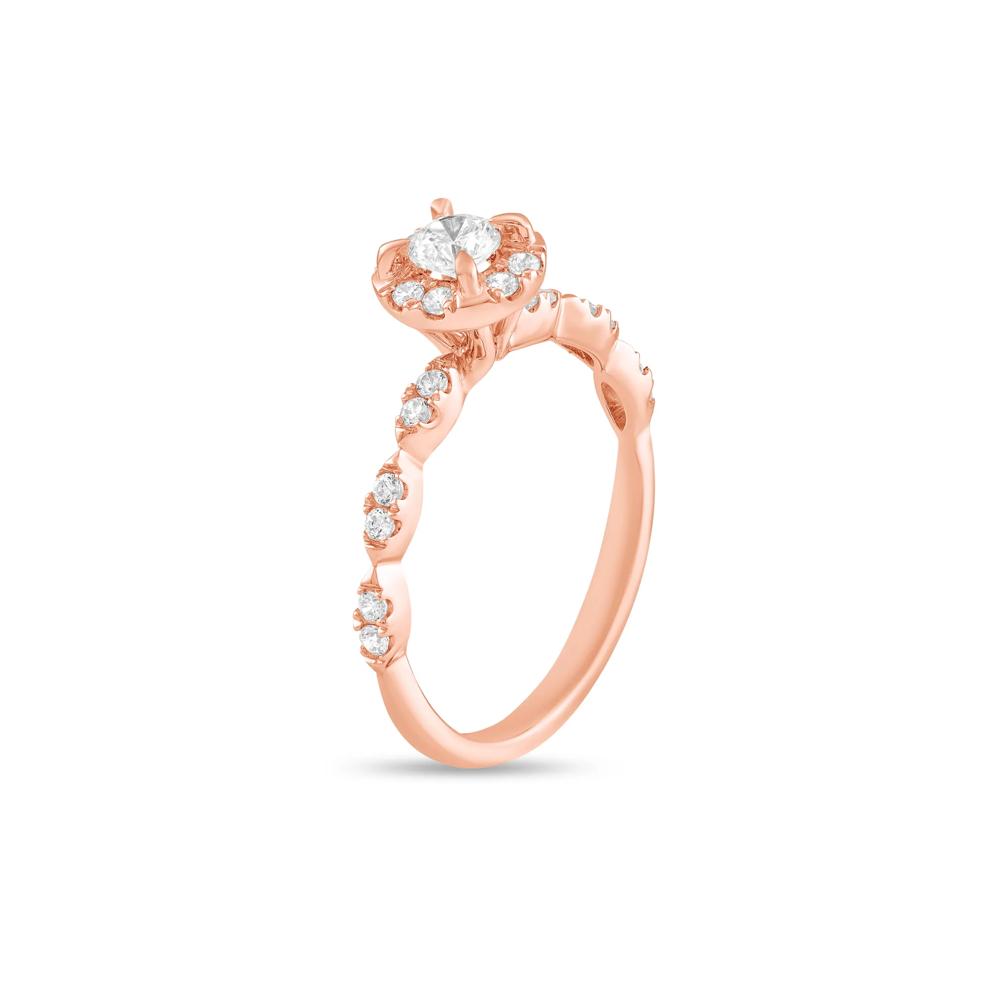 Diamond Round Halo Engagement Ring in 10K Rose Gold (1/2 ct. tw.) – Image 4 of 4