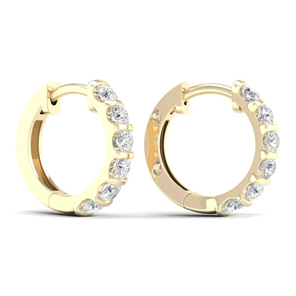 Lab Grown Diamond Hoop Earrings in 10K Yellow Gold (1 ct. tw.) – Image 2 of 4