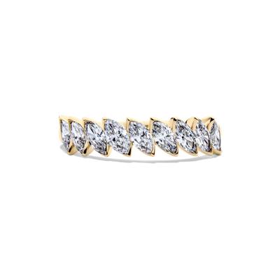 Lab Grown Diamond Marquise Slant Anniversary Band in 10K Yellow Gold (1 ct. tw.)