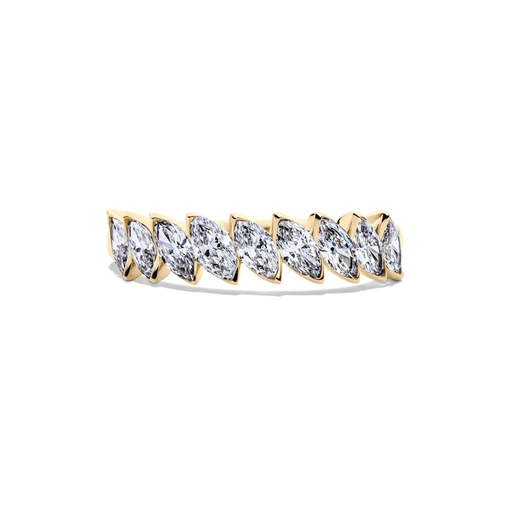 Lab Grown Diamond Marquise Slant Anniversary Band in 10K Yellow Gold (1 ct. tw.) – Image 1 of 4