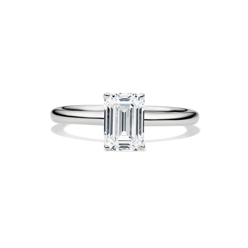 Lab Grown Diamond Emerald-Cut Solitaire Ring in 14K White Gold &#40;1 1/2ct&#41; – Image 1 of 4