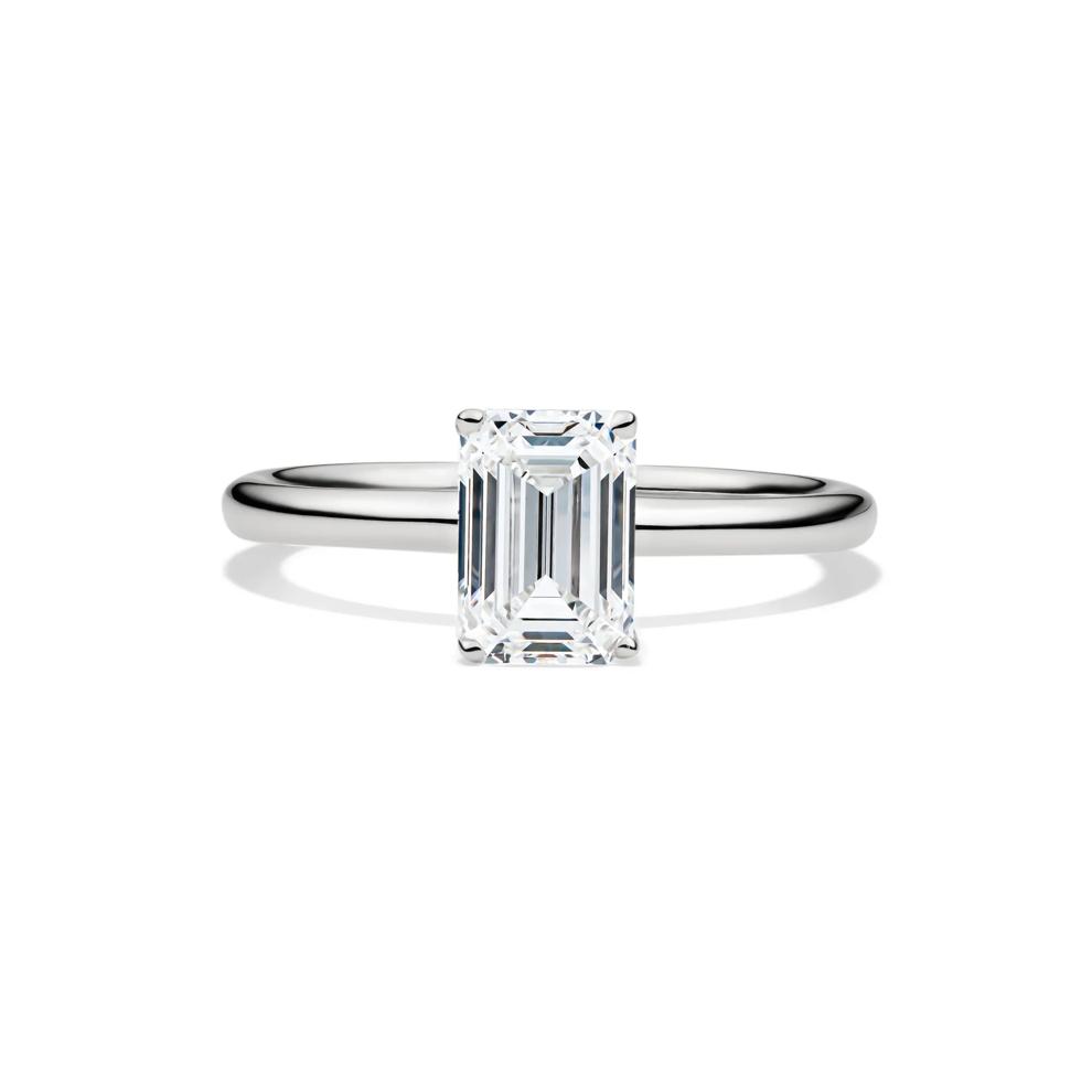 Lab Grown Diamond Emerald-Cut Solitaire Ring in 14K White Gold (1 1/2ct) – Image 1 of 4