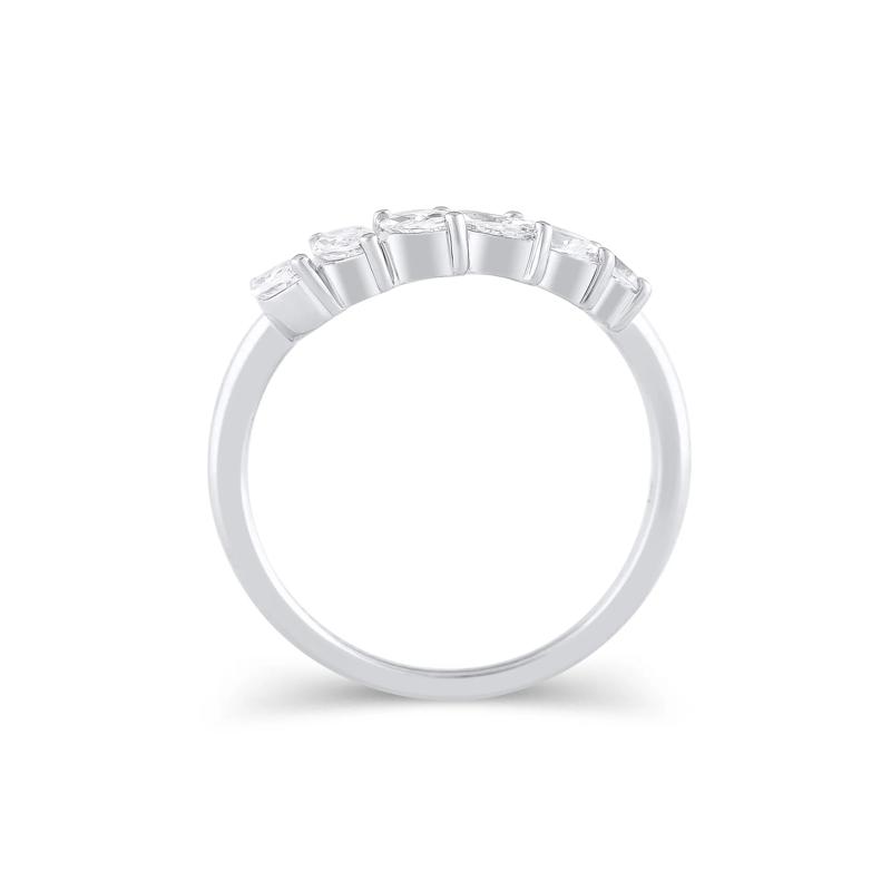 Lab Grown Diamond Marquise-Cut Contour Band in 14K White Gold &#40;3/4 ct. tw.&#41; – Image 2 of 3
