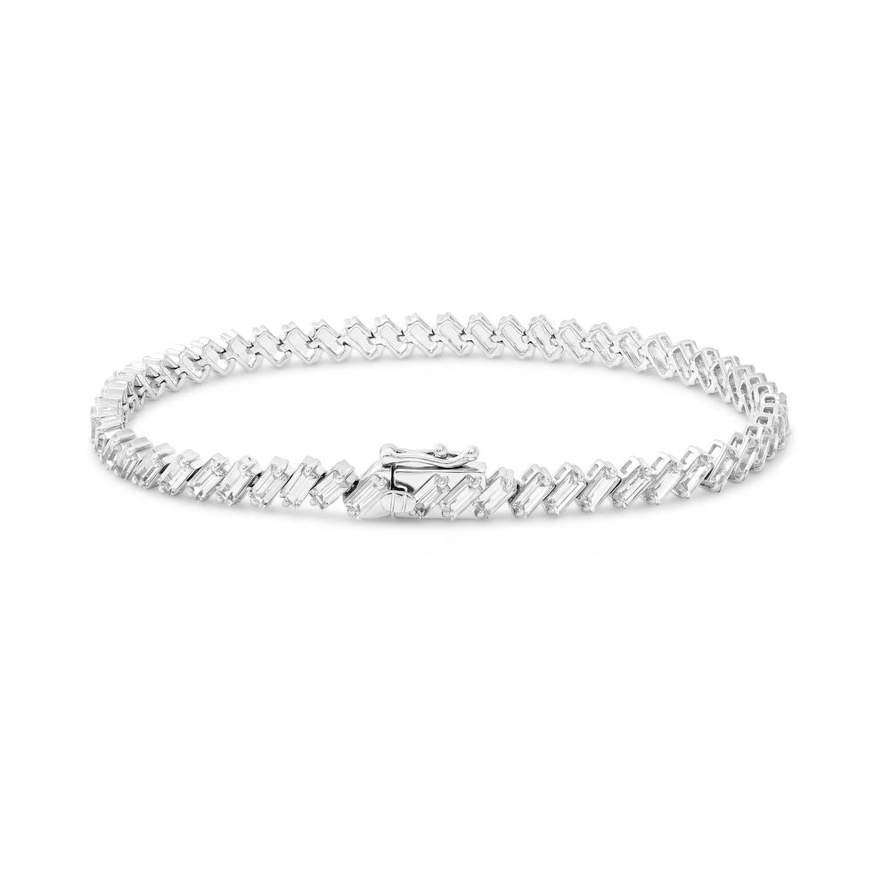 Lab-Created White Sapphire Tennis Bracelet in Sterling Silver – Image 2 of 2