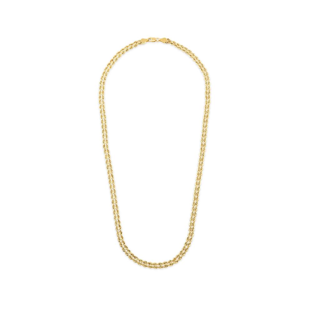 Ultra Lightweight Double Row Rope Chain in 10K Yellow Gold, 2.4mm, 18" – Image 2 of 4