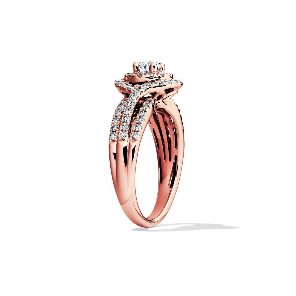 Diamond Double Halo Engagement Ring in 14K Rose Gold (1 ct. tw.) – Image 3 of 4