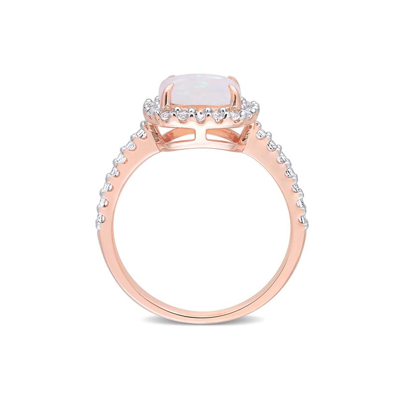 Opal &amp; White Topaz Ring in 10K Rose Gold – Image 2 of 5