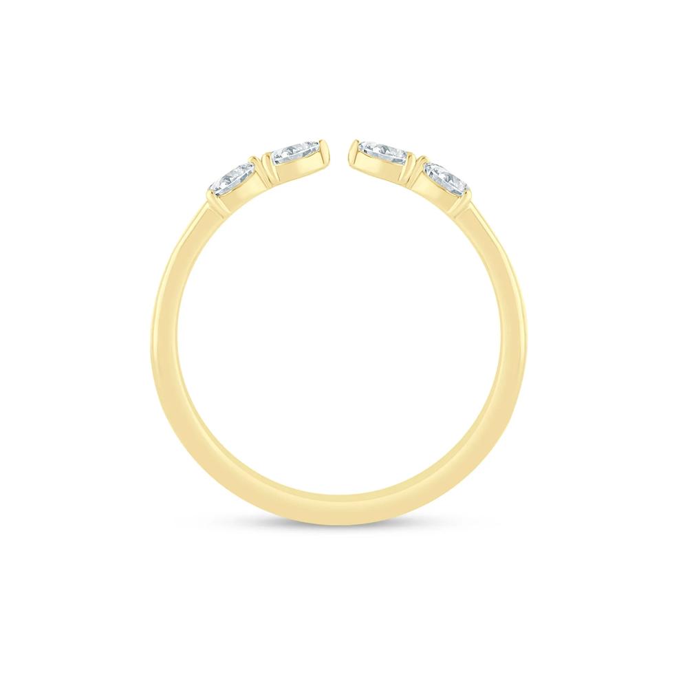 Pear-Shaped Lab Grown Diamond Open Anniversary Band in 14K Yellow Gold (1/7 ct. tw.) – Image 2 of 3