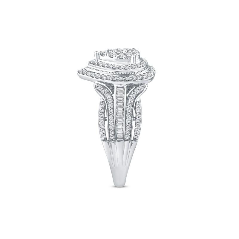 Diamond Pear-Shaped Composite Engagement Ring in 10K White Gold &#40;1 ct. tw.&#41; – Image 3 of 3