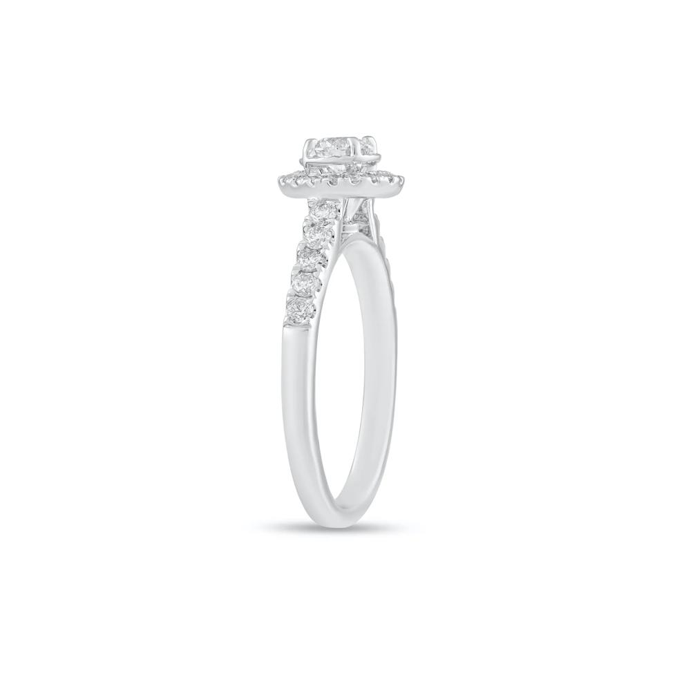 Diamond Round Halo Center Engagement Ring in 14K White Gold (5/8 ct. tw.) – Image 2 of 3