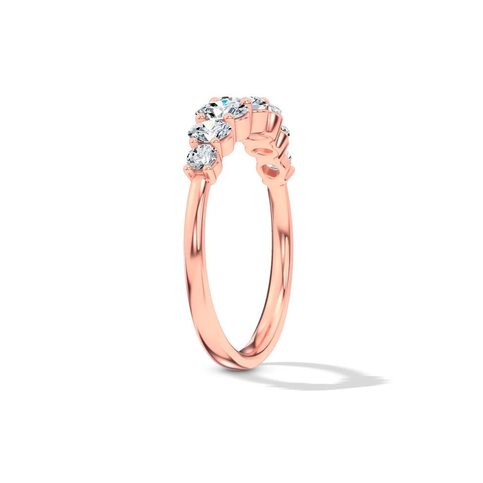 Lab Grown Diamond Graduated Seven-Stone Anniversary Band in 10K Rose Gold (3/4 ct. tw.) – Image 3 of 4