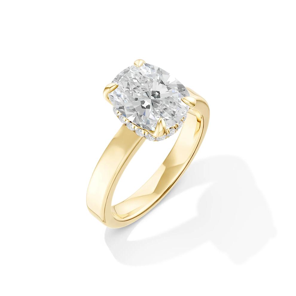 Lab Grown Diamond Elongated Cushion Bridal Set in 14K Yellow Gold (4 ct. tw.) – Image 4 of 6