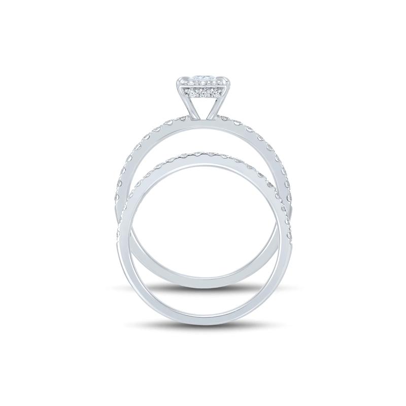 1 ct. tw. Diamond Princess-Cut Engagement Set in 14K White Gold – Image 2 of 5